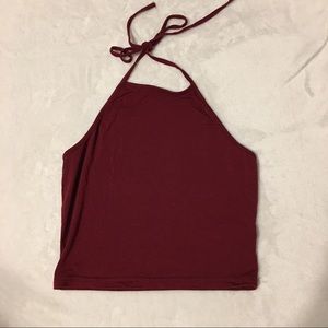 Maroon halter tie crop top! ✨